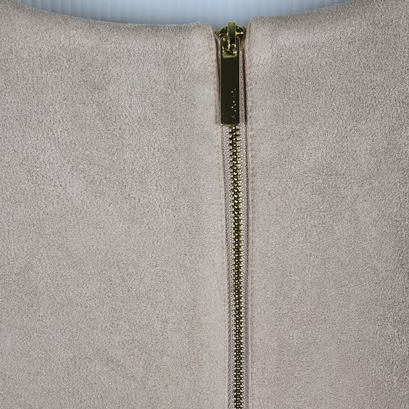 NWOT Calvin Klein Faux-Suede Tulip Sleeve Sheath Dress Light Pink Size 8 Bodycon - Picture 11 of 16